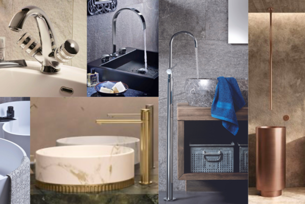 Patchwork de robinetteries de lavabo design et rétro : mitigeurs, mélangeurs, muraux, sur pied et électroniques