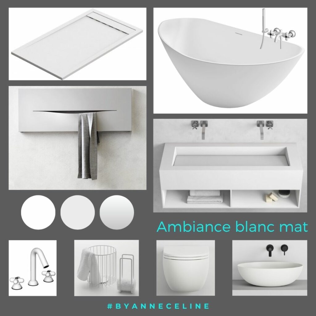 salle de bains blanc mat moderne et épurée - inspirations