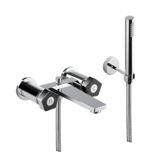 Mélangeur bain-douche mural chromé de la collection Park Limites Edition par Newform ✅ Légende