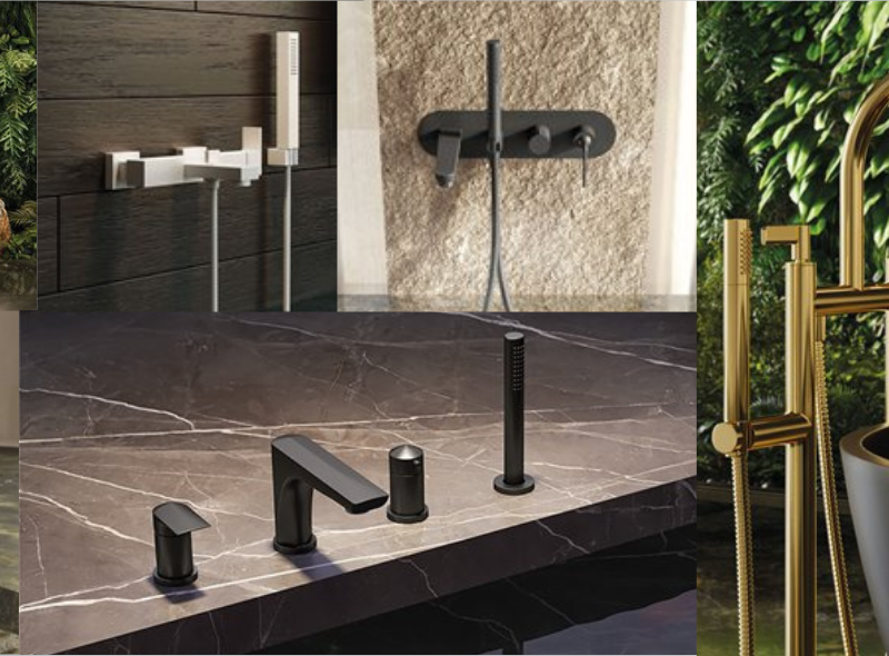 Sélection de robinetteries de baignoire encastrées ou apparentes, classiques et contemporaines