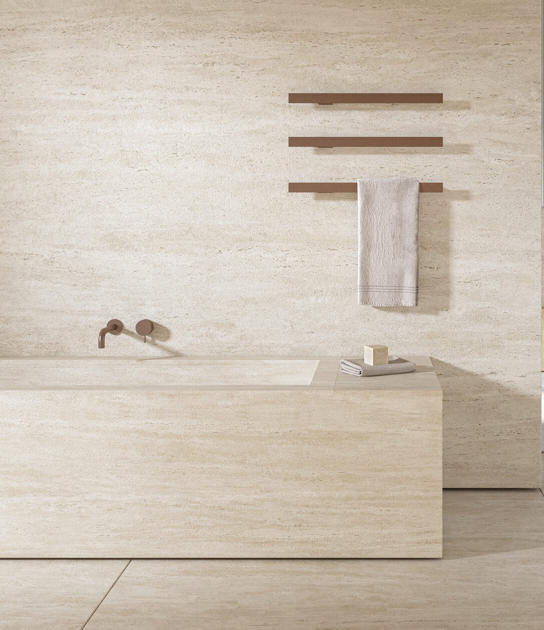 Sèche-serviettes mural I Ching de Tubes, au design minimaliste modulaire, adapté aux petits espaces ou aux intérieurs contemporains
