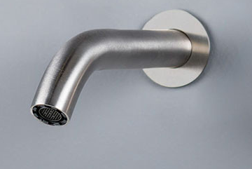 Bec de baignoire mural Ritmonio en acier inox brossé