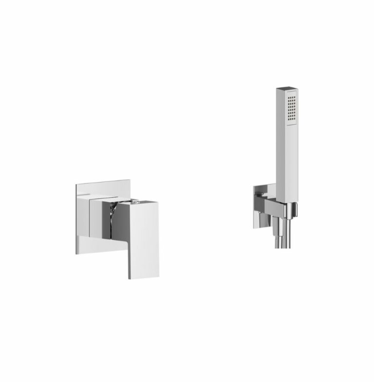 Mitigeur mécanique encastré avec douchette à main et support mural intégré – Newform Ergo